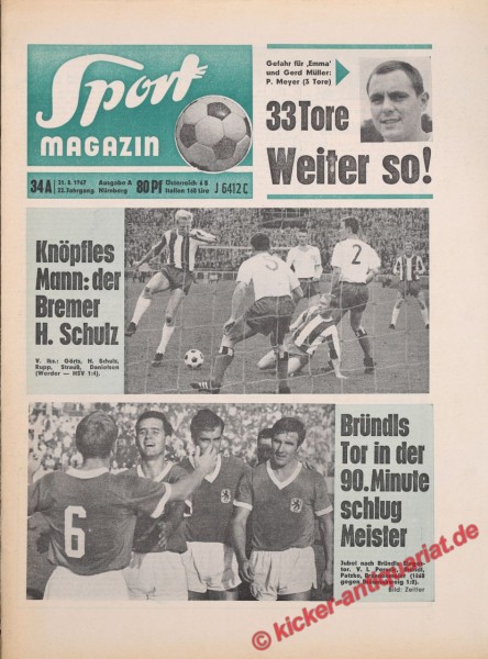 Sportmagazin Nr. 34A, 21.8.1967 bis 27.8.1967