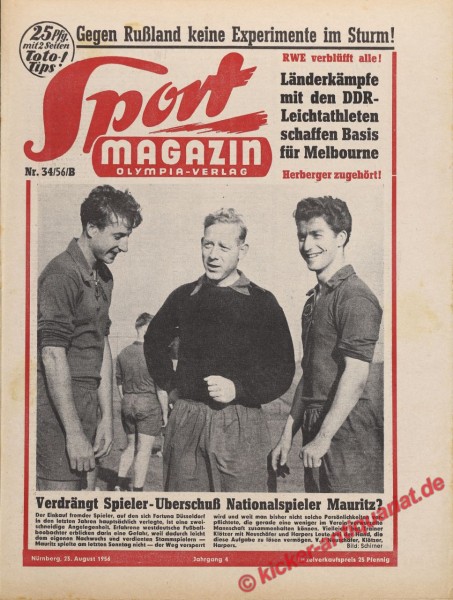 Sportmagazin Nr. 34B, 23.8.1956 bis 29.8.1956