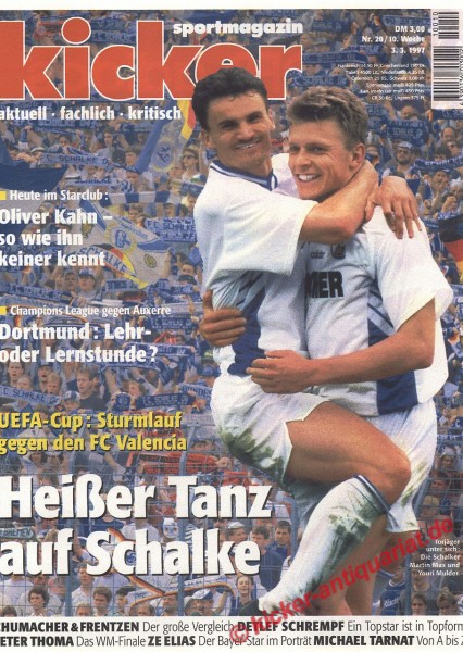 Kicker Sportmagazin Nr. 20, 3.3.1997 bis 9.3.1997