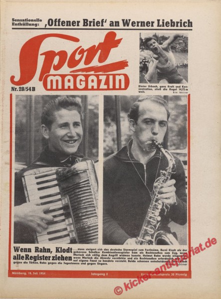 Sportmagazin Nr. 28B, 15.7.1954 bis 21.7.1954
