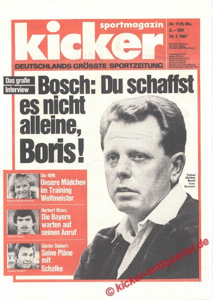 Kicker Sportmagazin Nr. 11, 29.1.1987 bis 4.2.1987