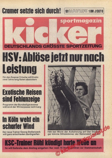 Kicker Sportmagazin Nr. 101, 18.12.1975 bis 24.12.1975