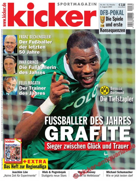 Plus Extra Heft zur Regionalliga. Fussballer des Jahres: GRAFITE. Felix Magath: Trainer des Jahres!