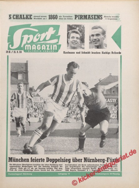 Sportmagazin Nr. 38A, 21.9.1959 bis 27.9.1959