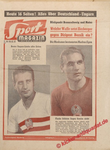 Sportmagazin Nr. 51B, 19.12.1957 bis 25.12.1957