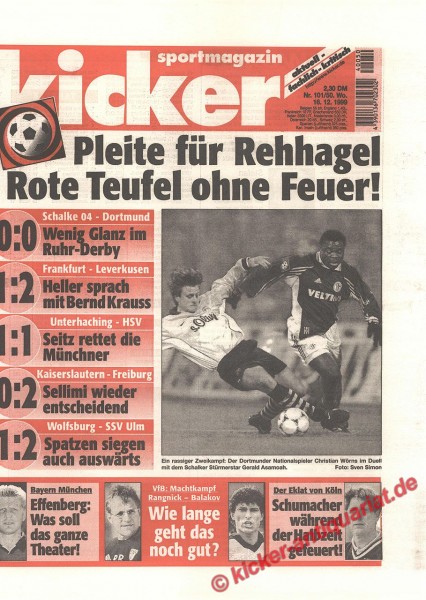 Kicker Sportmagazin Nr. 101, 16.12.1999 bis 22.12.1999