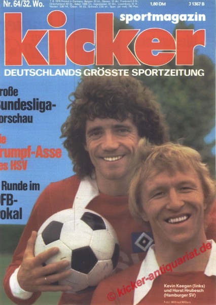 Kicker Sportmagazin Nr. 64, 7.8.1978 bis 13.8.1978