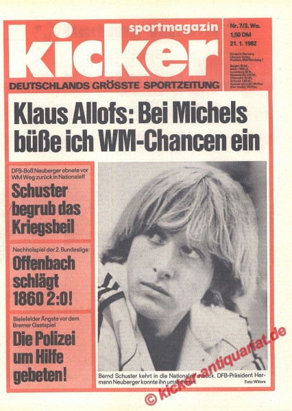 Kicker Sportmagazin Nr. 7, 21.1.1982 bis 27.1.1982