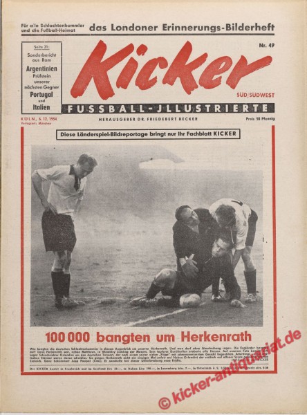 Kicker Nr. 49, 6.12.1954 bis 12.12.1954