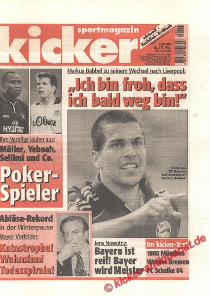 Kicker Sportmagazin Nr. 7, 20.1.2000 bis 26.1.2000