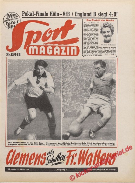 Sportmagazin Nr. 12B, 25.3.1954 bis 31.3.1954