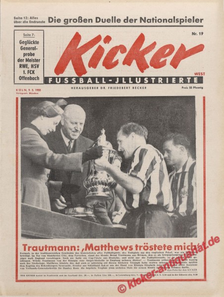 Kicker Nr. 19, 9.5.1955 bis 15.5.1955