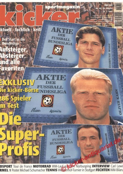 Kicker Sportmagazin Nr. 60, 21.7.1997 bis 27.7.1997