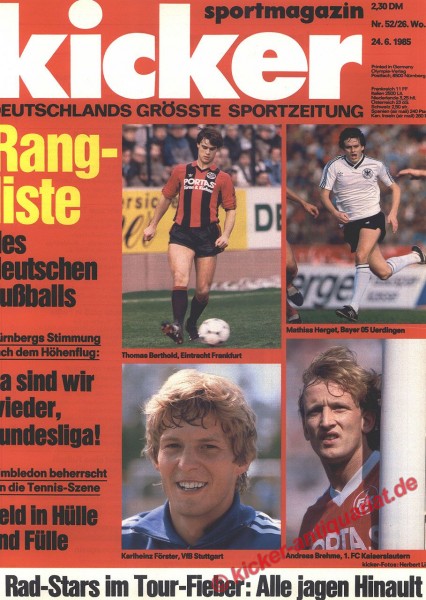 Titelbild: Karl Heinz Förster ( VFB Stuttgart)
