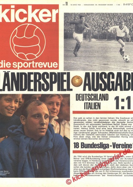 Kicker Sportrevue Nr. 11, 15.3.1965 bis 21.3.1965