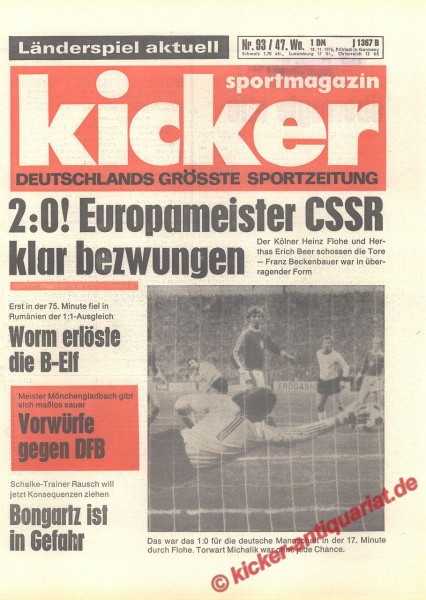 Kicker Sportmagazin Nr. 93, 18.11.1976 bis 24.11.1976