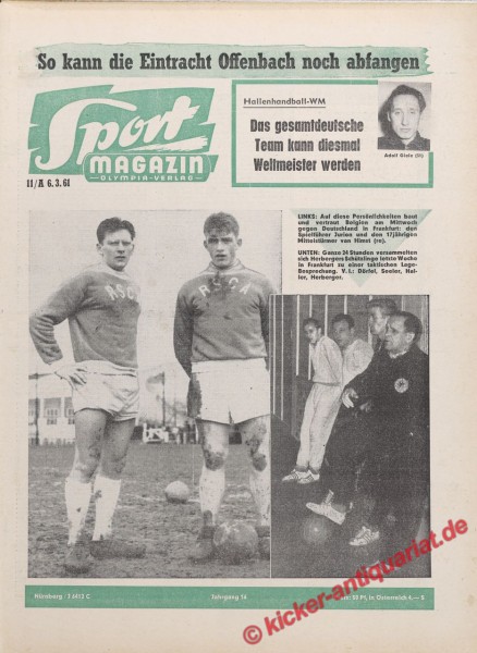 Sportmagazin Nr. 11A, 13.3.1961 bis 19.3.1961