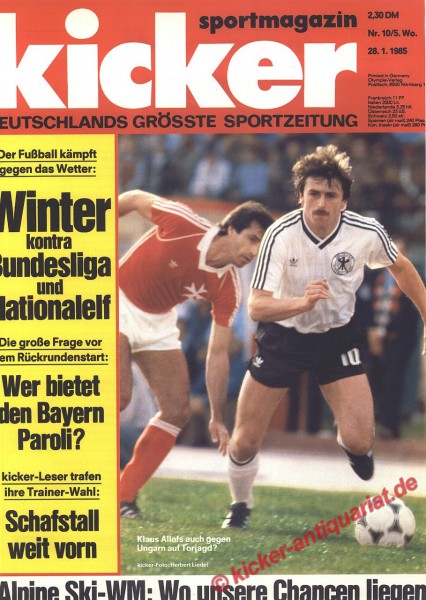 Kicker Sportmagazin Nr. 10, 28.1.1985 bis 3.2.1985
