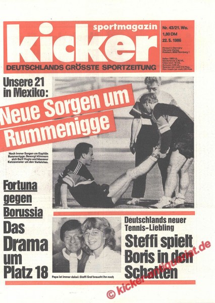 Kicker Sportmagazin Nr. 43, 22.5.1986 bis 28.5.1986
