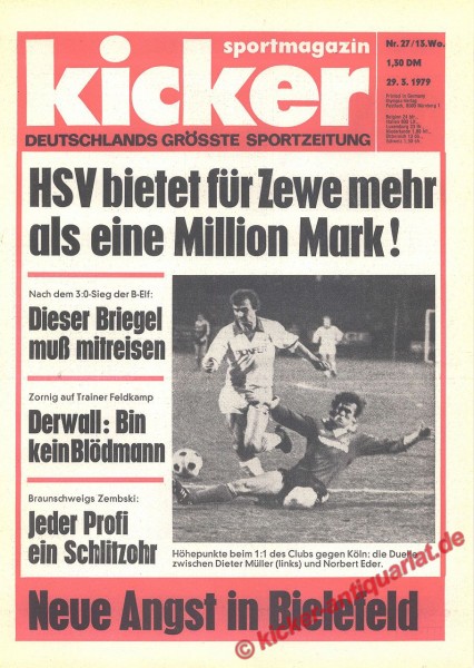 Kicker Sportmagazin Nr. 27, 29.3.1979 bis 4.4.1979