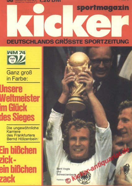 Fussball Weltmeisterschaft 1974: Unsere Weltmeister im Glück des Sieges. Berti Vogts