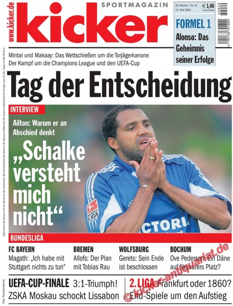 Kicker Sportmagazin Nr. 41, 19.5.2005 bis 25.5.2005