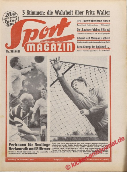Sportmagazin Nr. 38B, 23.9.1954 bis 29.9.1954