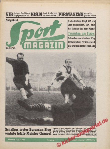 Sportmagazin Nr. 14A, 5.4.1954 bis 11.4.1954