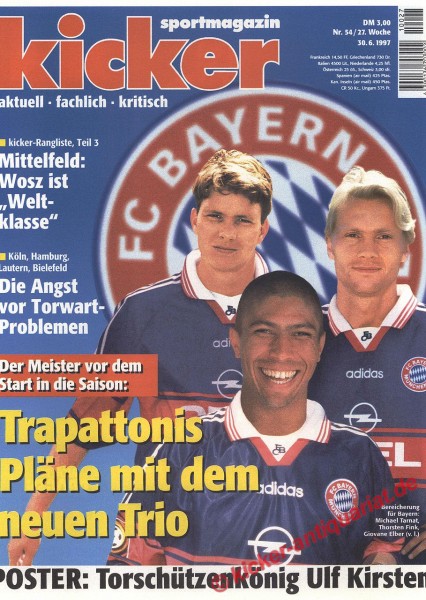 Kicker Sportmagazin Nr. 54, 30.6.1997 bis 6.7.1997