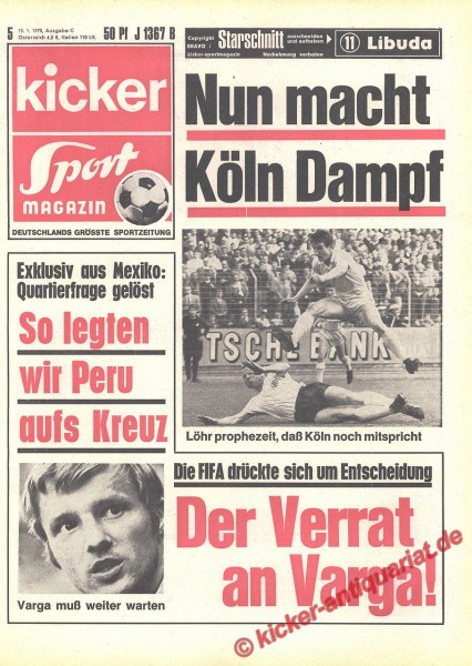 Kicker Sportmagazin Nr. 5, 15.1.1970 bis 21.1.1970
