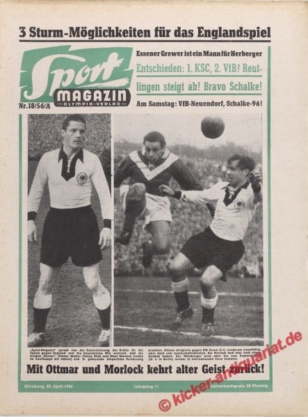 Sportmagazin Nr. 18A, 30.4.1956 bis 6.5.1956