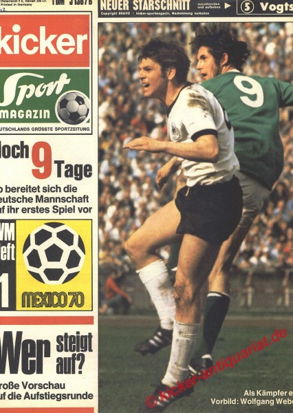 Fussball Weltmeisterschaft 1970 Mexico WM Heft Nummer 1