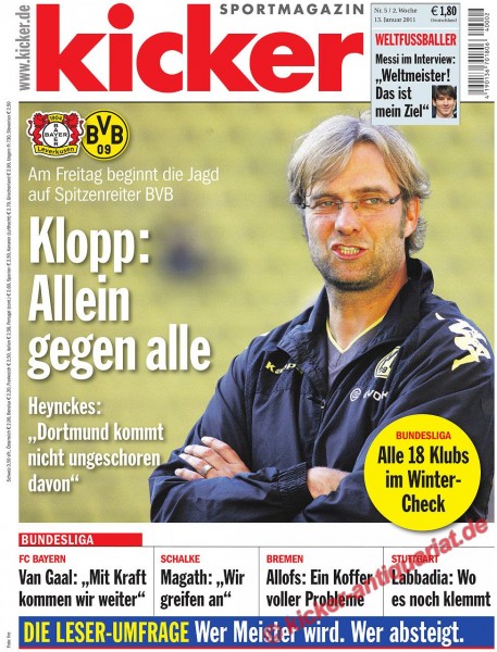 Kicker Sportmagazin Nr. 5, 13.1.2011 bis 19.1.2011