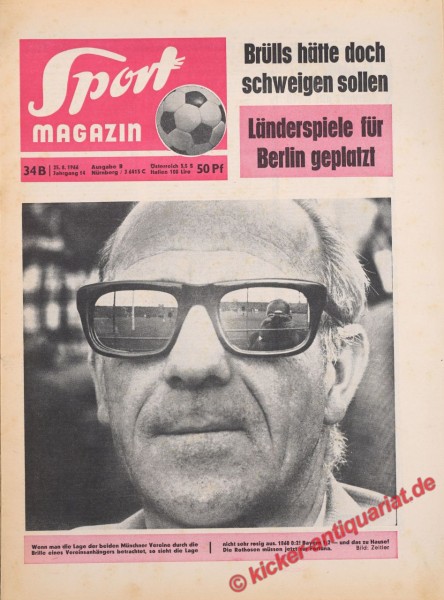 Sportmagazin Nr. 34B, 25.8.1966 bis 31.8.1966