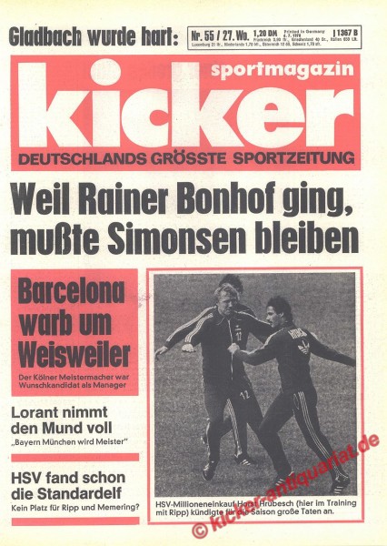 Kicker Sportmagazin Nr. 55, 6.7.1978 bis 12.7.1978
