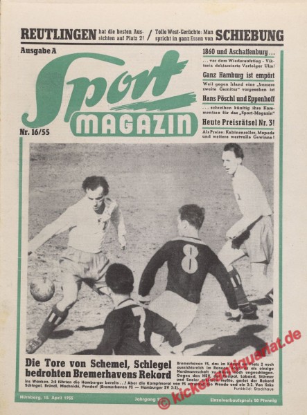 Sportmagazin Nr. 16A, 18.4.1955 bis 24.4.1955