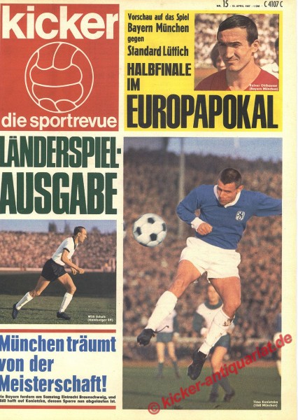 Kicker Sportrevue Nr. 15, 10.4.1967 bis 16.4.1967