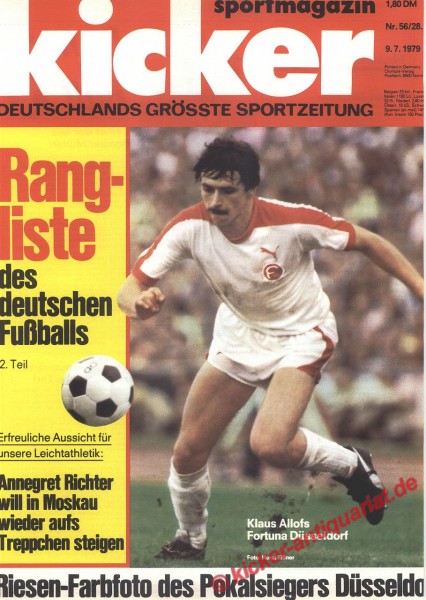 Kicker Titelbild: Klaus Allofs (Fortuna Düsseldorf)