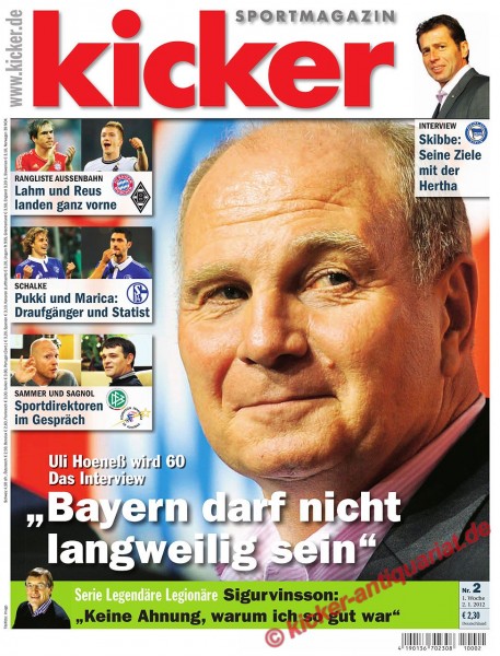 Kicker Sportmagazin Nr. 2, 2.1.2012 bis 8.1.2012