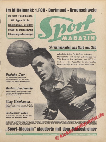 Sportmagazin Nr. 33, 16.8.1950 bis 22.8.1950