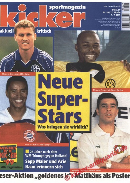 Kicker Sportmagazin Nr. 54, 5.7.1999 bis 11.7.1999