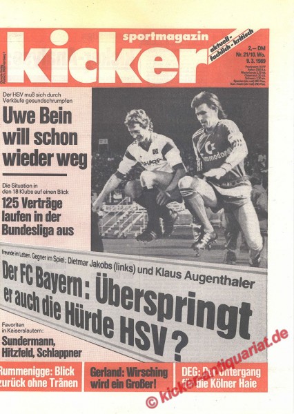 Kicker Schlagzeile: Der FC Bayern: Überspringt er auch die Hürde HSV?