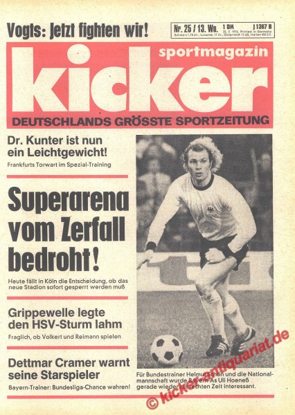 Kicker Sportmagazin Nr. 25, 25.3.1976 bis 31.3.1976