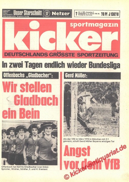 Kicker Sportmagazin Nr. 7, 21.1.1971 bis 27.1.1971