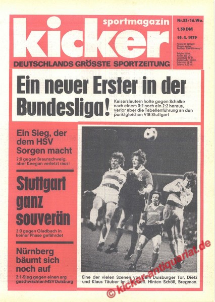 Kicker Titelbild: Bernhard Dietz und Klaus Täuber