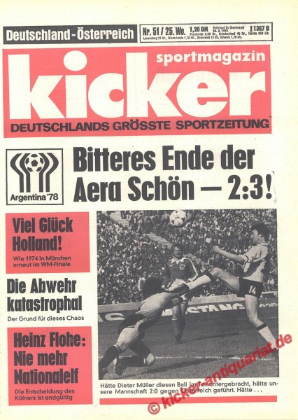 Kicker Sportmagazin Nr. 51, 23.6.1978 bis 29.6.1978