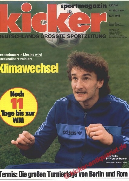 Kicker Sportmagazin Nr. 42, 20.5.1986 bis 26.5.1986