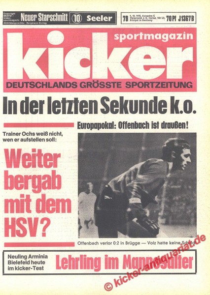 Kicker Sportmagazin Nr. 79, 1.10.1970 bis 7.10.1970