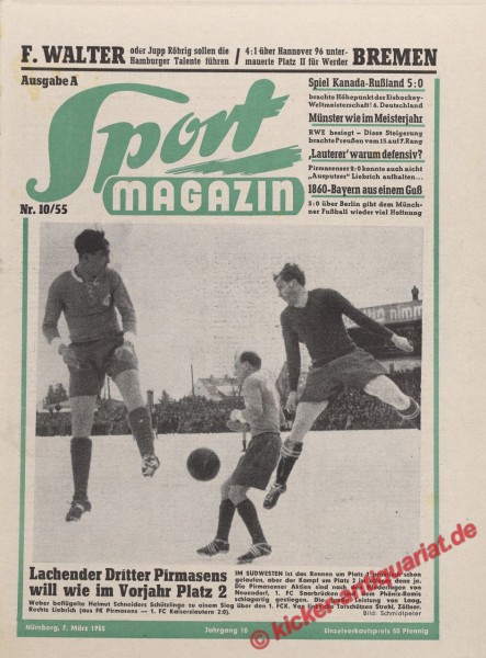Sportmagazin Nr. 10A, 7.3.1955 bis 13.3.1955