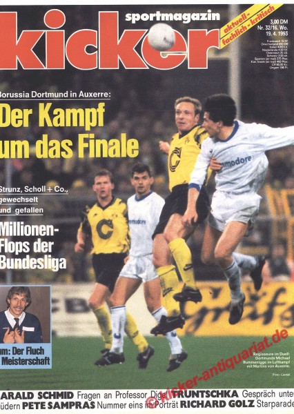 Kicker Sportmagazin Nr. 32, 19.4.1993 bis 25.4.1993